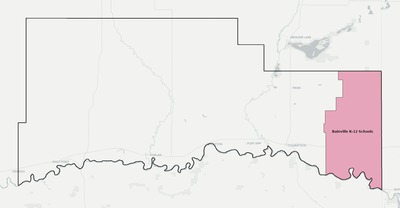 Roosevelt County MT school district boundaries map
