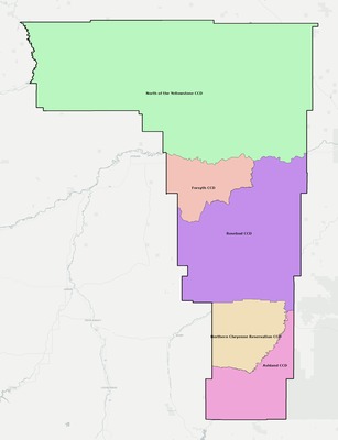 Rosebud County MT townships and subdivisions map