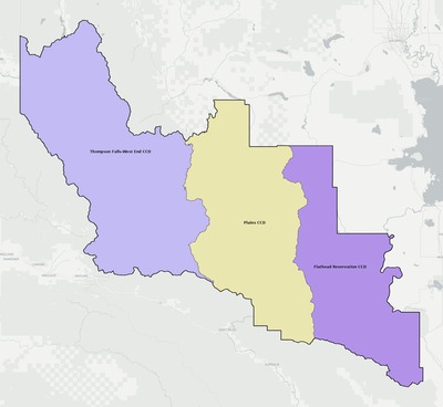 Sanders County MT townships and subdivisions map