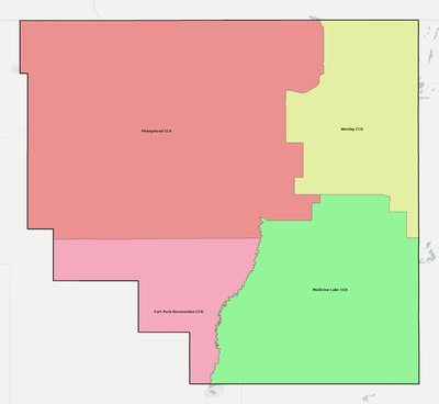 Sheridan County MT townships and subdivisions map