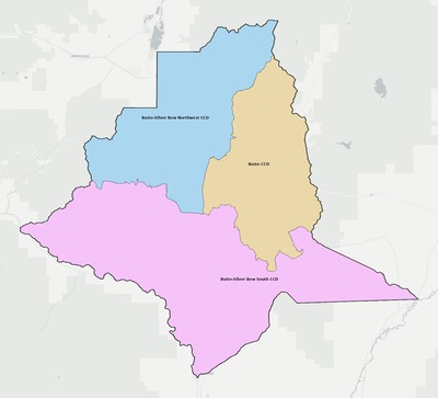Silver Bow County MT townships and subdivisions map