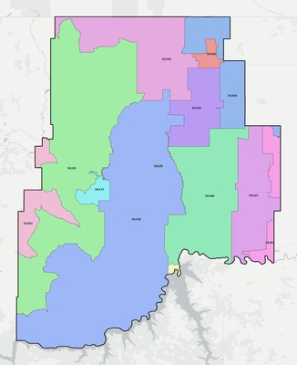 Valley County MT ZIP code boundaries map