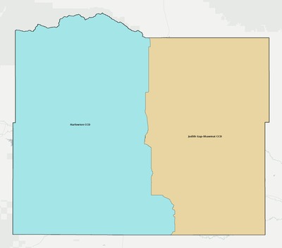 Wheatland County MT townships and subdivisions map