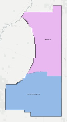 Wibaux County MT townships and subdivisions map
