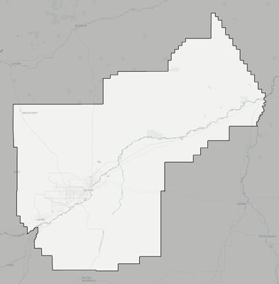 Yellowstone County MT county basemap context