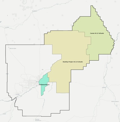 Yellowstone County MT school district boundaries map