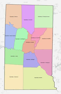 Alamance County NC townships and subdivisions map