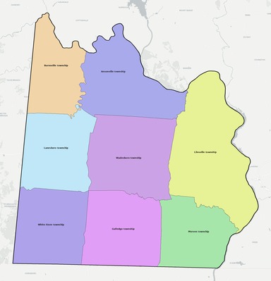 Anson County NC townships and subdivisions map