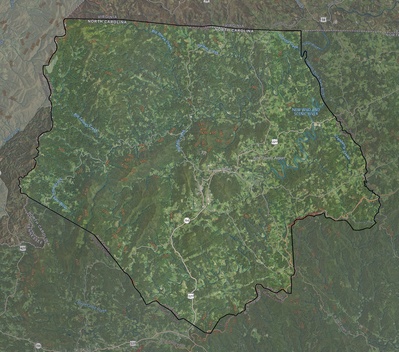 Ashe County NC USGS imagery and topo map