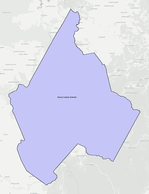 Avery County NC school district boundaries map