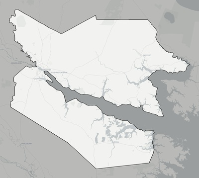 Beaufort County NC county basemap context