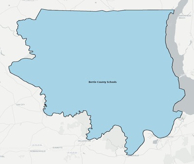 Bertie County NC school district boundaries map