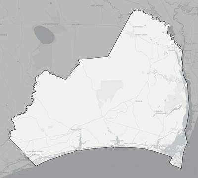 Brunswick County NC county basemap context