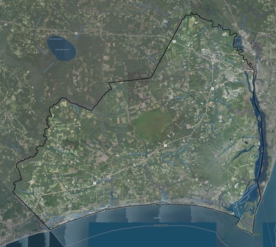 Brunswick County NC USGS imagery and topo map