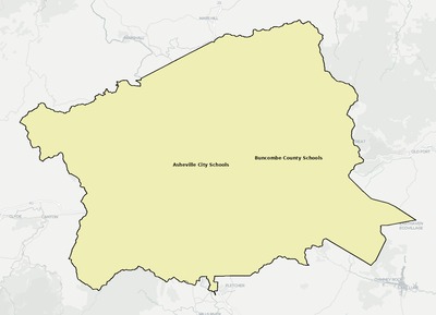 Buncombe County NC school district boundaries map