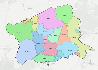 Buncombe County NC ZIP code boundaries map