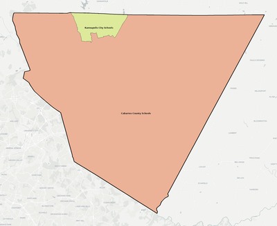 Cabarrus County NC school district boundaries map