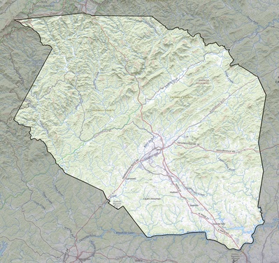 Caldwell County NC USGS topo map