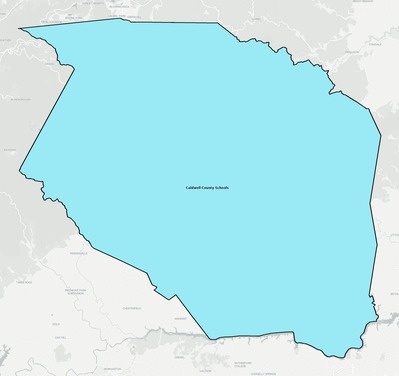 Caldwell County NC school district boundaries map
