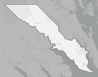 Camden County NC county basemap context