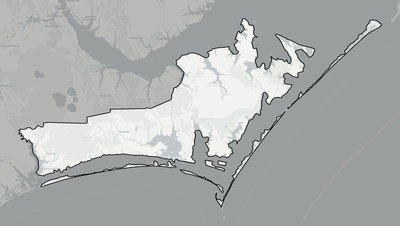 Carteret County NC county basemap context