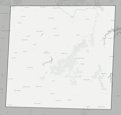 Caswell County NC county basemap context