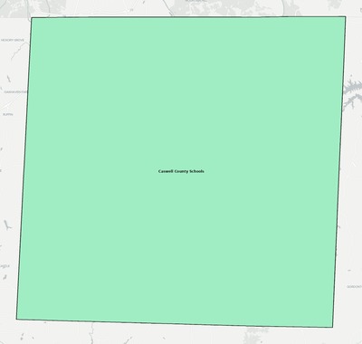 Caswell County NC school district boundaries map