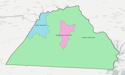 Catawba County NC school district boundaries map