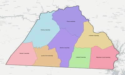 Catawba County NC townships and subdivisions map