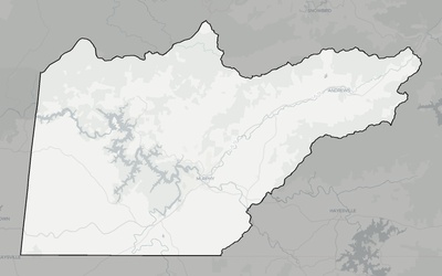 Cherokee County NC county basemap context