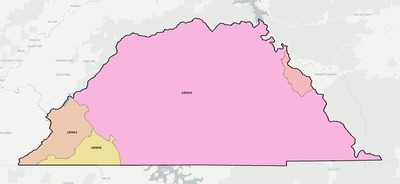 Clay County NC ZIP code boundaries map