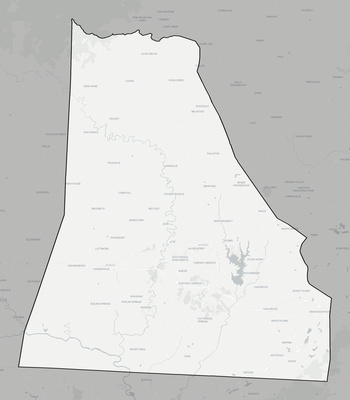 Cleveland County NC county basemap context