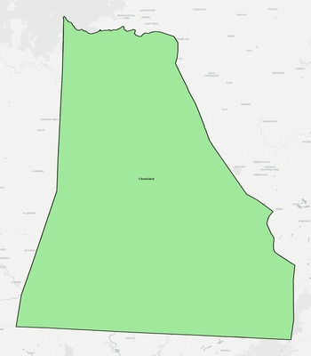Cleveland County NC townships and subdivisions map