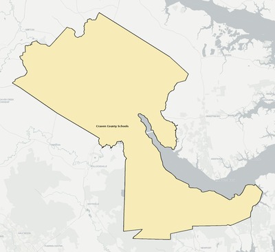 Craven County NC school district boundaries map