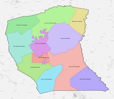 Cumberland County NC townships and subdivisions map