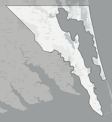 Currituck County NC county basemap context