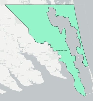 Currituck County NC school district boundaries map