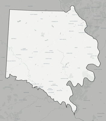 Davie County NC county basemap context