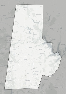 Durham County NC county basemap context