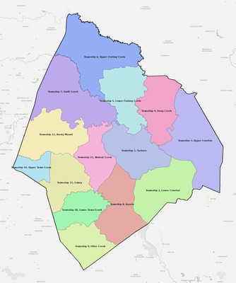 Edgecombe County NC townships and subdivisions map