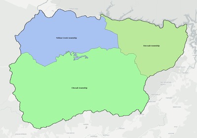 Graham County NC townships and subdivisions map
