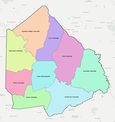 Greene County NC townships and subdivisions map