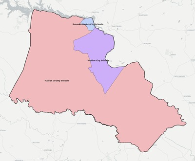 Halifax County NC school district boundaries map