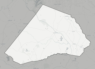 Harnett County NC county basemap context
