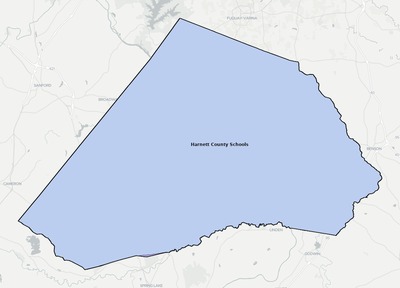Harnett County NC school district boundaries map