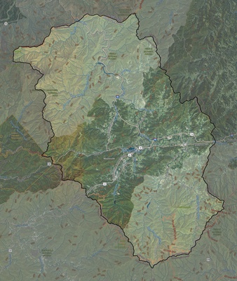 Haywood County NC USGS imagery and topo map