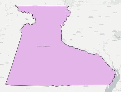 Hertford County NC school district boundaries map