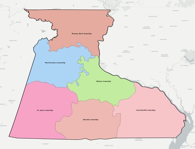 Hertford County NC townships and subdivisions map