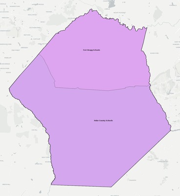 Hoke County NC school district boundaries map