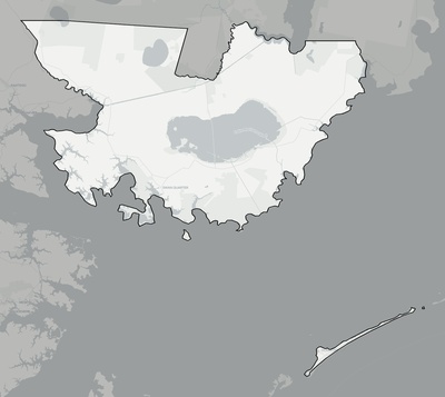 Hyde County NC county basemap context